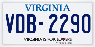 VA license plate VDB2290