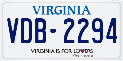 VA license plate VDB2294
