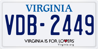 VA license plate VDB2449