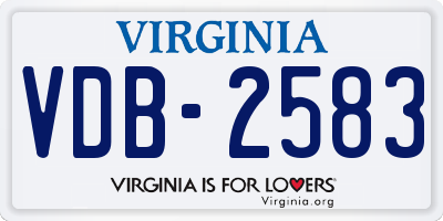 VA license plate VDB2583