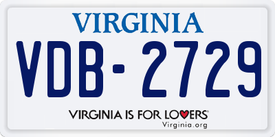 VA license plate VDB2729