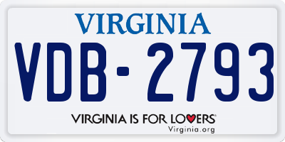 VA license plate VDB2793