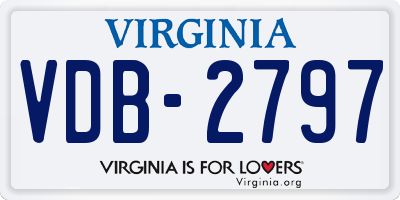 VA license plate VDB2797