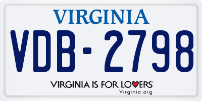 VA license plate VDB2798