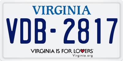 VA license plate VDB2817