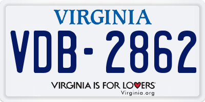 VA license plate VDB2862