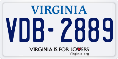 VA license plate VDB2889