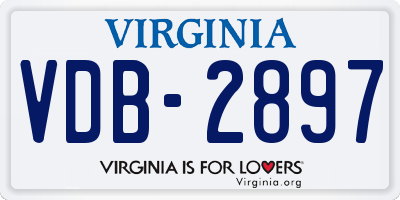 VA license plate VDB2897