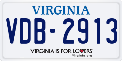 VA license plate VDB2913