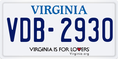 VA license plate VDB2930