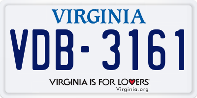 VA license plate VDB3161