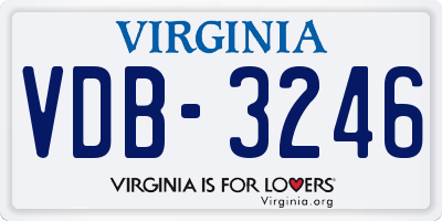 VA license plate VDB3246