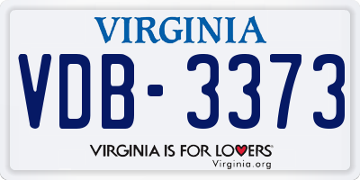VA license plate VDB3373