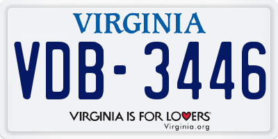 VA license plate VDB3446