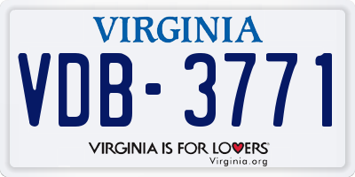 VA license plate VDB3771