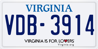 VA license plate VDB3914
