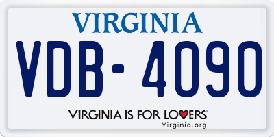 VA license plate VDB4090