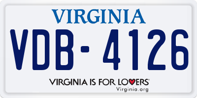 VA license plate VDB4126