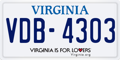 VA license plate VDB4303