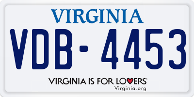 VA license plate VDB4453