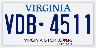 VA license plate VDB4511