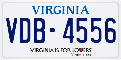 VA license plate VDB4556