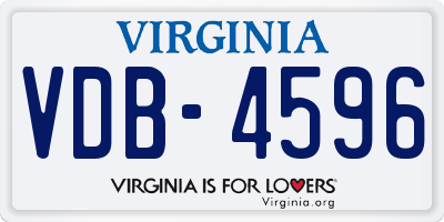 VA license plate VDB4596