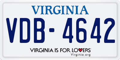 VA license plate VDB4642