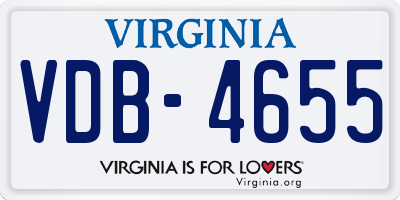 VA license plate VDB4655