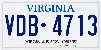 VA license plate VDB4713