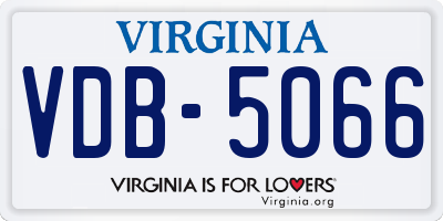 VA license plate VDB5066