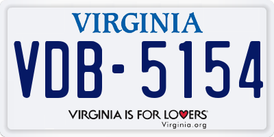 VA license plate VDB5154
