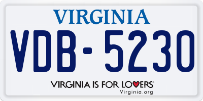 VA license plate VDB5230