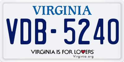 VA license plate VDB5240