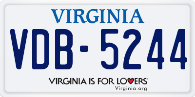 VA license plate VDB5244