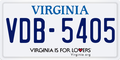 VA license plate VDB5405