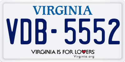 VA license plate VDB5552