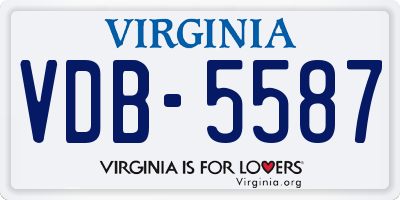 VA license plate VDB5587