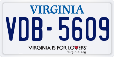 VA license plate VDB5609