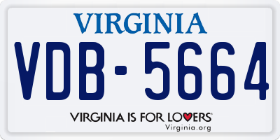 VA license plate VDB5664