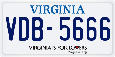 VA license plate VDB5666