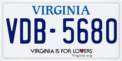 VA license plate VDB5680