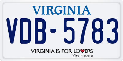 VA license plate VDB5783