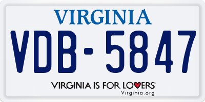 VA license plate VDB5847