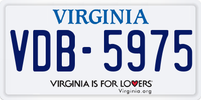 VA license plate VDB5975