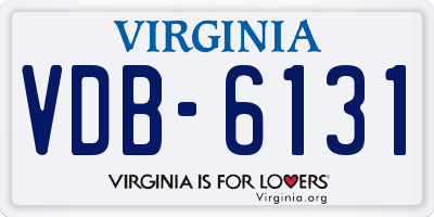VA license plate VDB6131