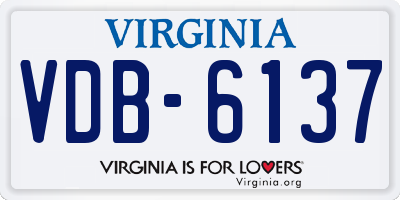 VA license plate VDB6137