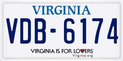 VA license plate VDB6174