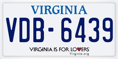 VA license plate VDB6439