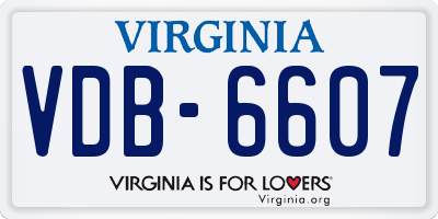 VA license plate VDB6607